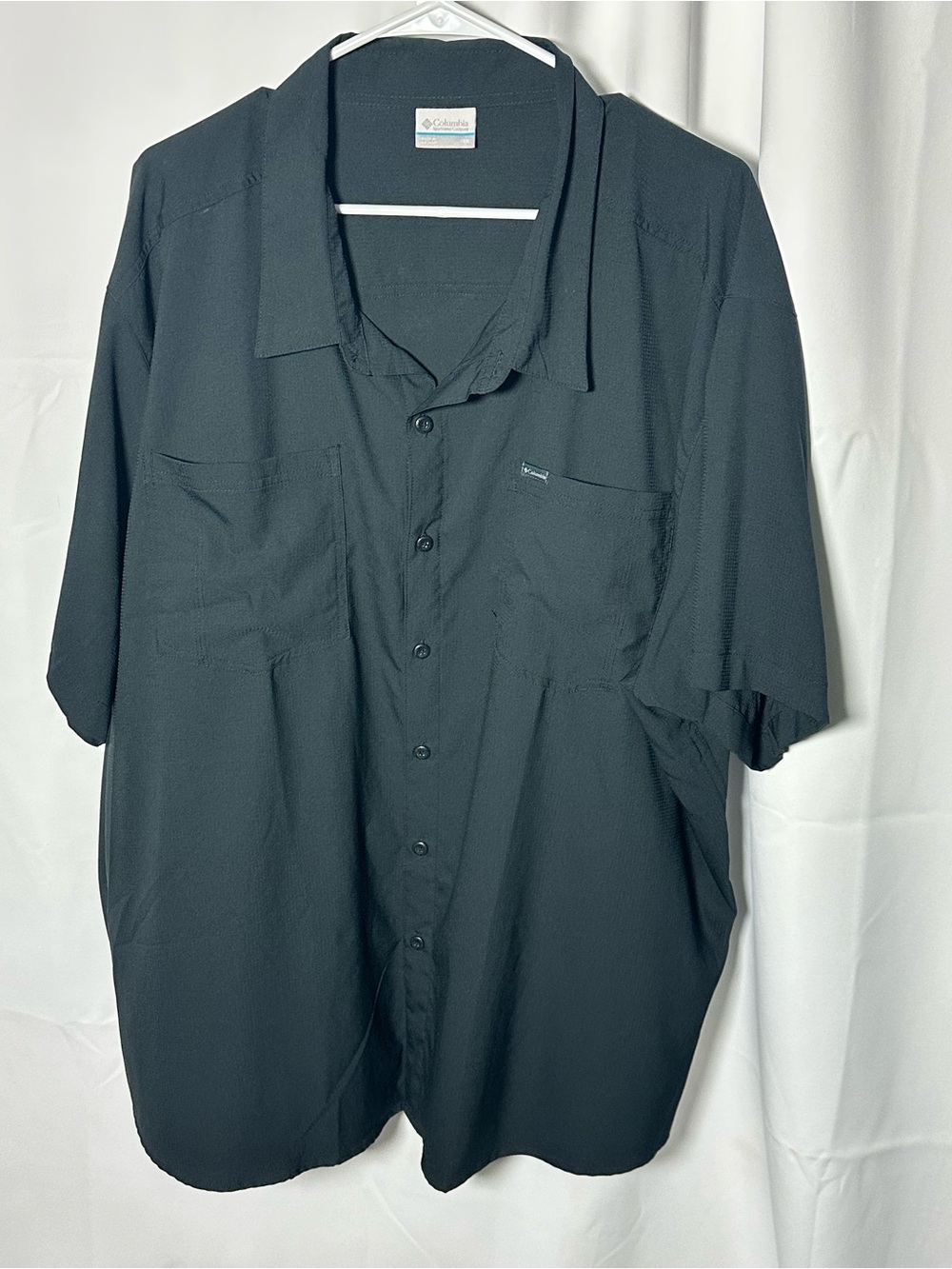 Columbia Men's Short Sleeve Button-Up Shirt - Black 4x